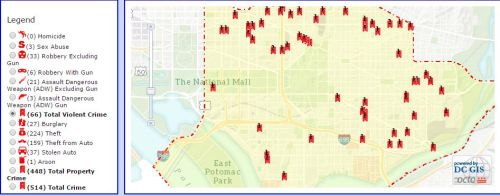 Violent Crime in MPD District 1, September 4 to October 3, 2015