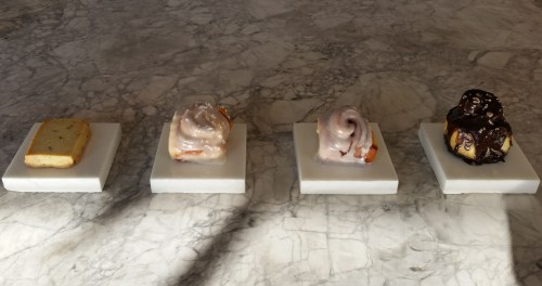 Lemon-Thyme Shortbread, Pineapple and Pearl sticky bun featuring pineapple butter and pearl sugar, Cinnamon bun with white and brown sugar and a buttermilk glaze, and Mexican Hot Chocolate bun spiced with cayenne.  Nothing gluten free yet, but according to Silverman, there will be.  