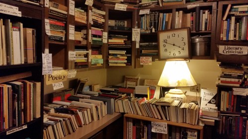 The second floor Poetry Corner of Capitol Hill Books, 657 C Street, SE, across from Eastern Market