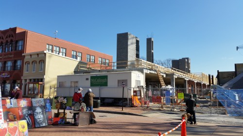 The North Building of the Hine Project (future home of first floor retail and the bulk of the project's affordable housing units) begins to take shape.