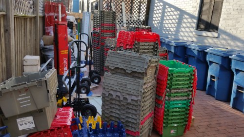 The view behind the open gate.