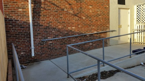 CVS's back door.  Note lower left corner.