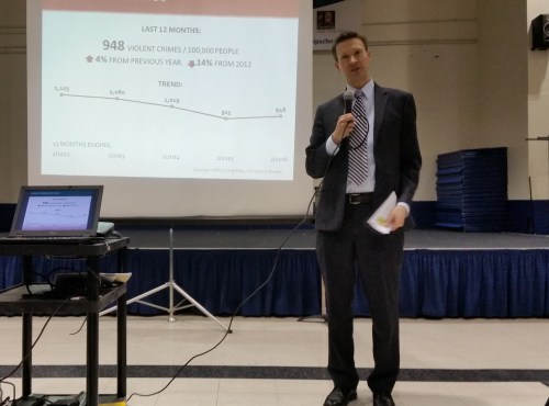 Councilmember Allen addresses the DC Safety Network Coalition at it's first public meeting last night