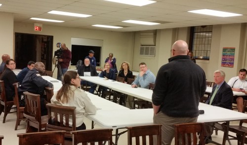 Ray Rothermel, Security Supervisor for UPS (back to camera) was joined by UPS Postal Inspector Maureen O'Sullivan and FeEx Security Specialist Marcus Lyers at tonight's PSA 108 meeting on package thefts