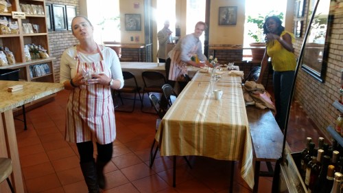 This was the scene inside just after the First Lady departed.