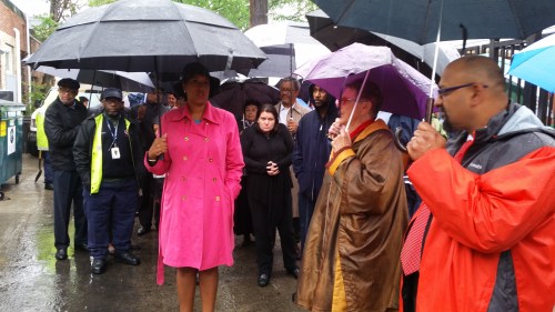 Mayor Bowser and entourage on alley inspection