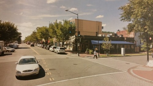 Elevation of the proposed project from 8th and E Streets, SE.  
