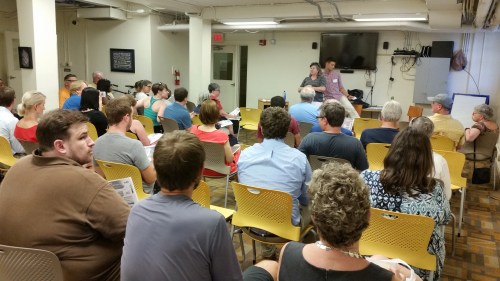 Solar advocates Anya Schoolman, of DC Sun, and Sam Polino,  of Solar Co-ops talk about the advantages of going solar Wednesday night