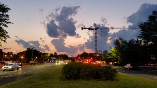 A dramatic sky  heralds the arrival of heat wave.  Tuesday, c. 8:00pm.