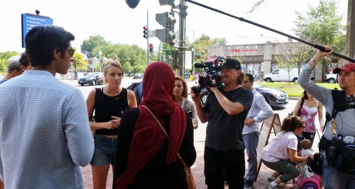 Rock the Vote Crew Working the 7th and Pennsylvania Avenue Corner on Sunday afternoon.  Rock the Vote is the largest nonprofit and nonpartisan organization in the United States driving the youth vote to the polls.  