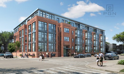 PGN Architect's rendering of Madison Investment's 49 unit condo project at 11th and I Streets, SE.  Image courtesy of PGN Architects.  