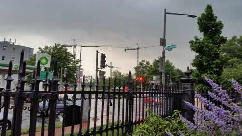 Photo of the Hine project from the grounds of Hill Center.  June 28, circa 7:00pm