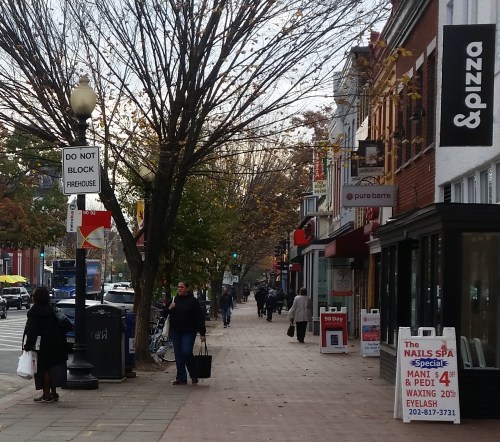 Barracks Row, from 8th and Pennsylvania Avenue, SE, looking south.  November 20, 2016, mid-day.  
