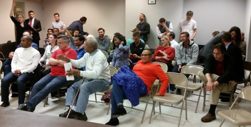 More than 30 concerned nearby neighbors Showed up for the Chik-fil-a presentation.