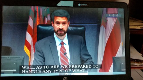 Ward Six Councilmember Charles Allen presided over a  Thursday morning Roundtable on preparations for the Inaugural and the Women's March on Washington.  