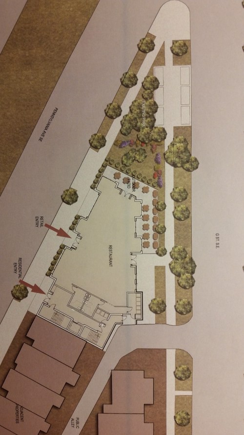 And here's the footprint of the development at 1330 - 1336 Pennsylvania Avenue, SE