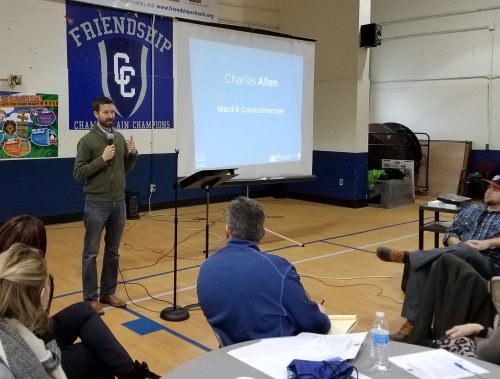 Councilmember Charles Allen kicks off the re-boot of the development process for the Hill East Boys and Girls Club on Saturday
