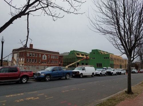 Progress continues on Buchanan Park - the redevelopment of the Buchanan School site adjacent to and on the west side of the southeast Safeway. 