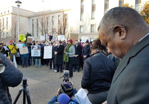 Bowser: "Will you be with us when they threaten to put your Mayor in jail?" The enthusiastic response of the crowd: "Yes!"